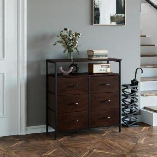 DESCRIPTION: MALCHAND 6-DRAWER STANDARD CHEST SIZE: 32.3"X31.5"X11.8" RETAIL$: $104.99 QTY: 1