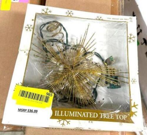 DESCRIPTION: ILLUMINATED TREE TOP RETAIL$: $36.99 QTY: 1