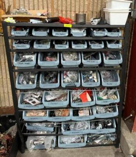 DESCRIPTION: HARDWARE RACK WITH CONTENTS QTY: 1