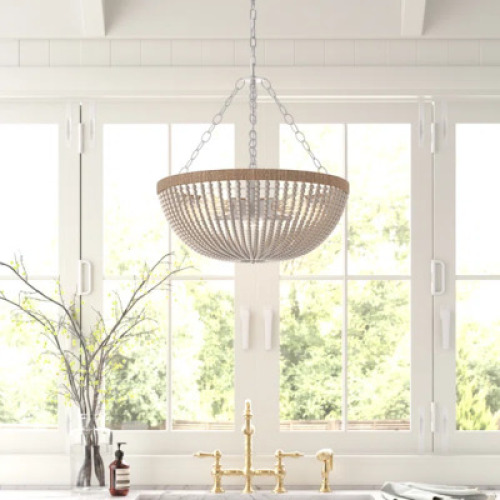 DESCRIPTION: KAYLIN 5-LIGHT DIMMABLE EMPIRE CHANDELIER BRAND/MODEL: SAND & STABLE RETAIL$: $276.99 QTY: 1