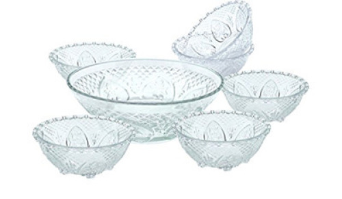 RONNELLI 7PC GLASS SALAD BOWL SET RETAILS FOR $31.89