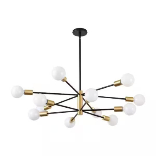 DESCRIPTION: CRONER 12-LIGHT DIMMABLE SPUTNIK MODERN LINEAR CHANDELIER BRAND/MODEL: GEORGE OLIVER RETAIL$: $118.99 QTY: 1