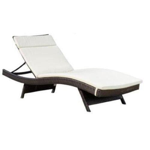 DESCRIPTION: 2CT SET OF OUTDOOR CHAISE LOUNGE CUSHION IN BEIGE SIZE: 27.5"X79.29" RETAIL$: $210.00 QTY: 1