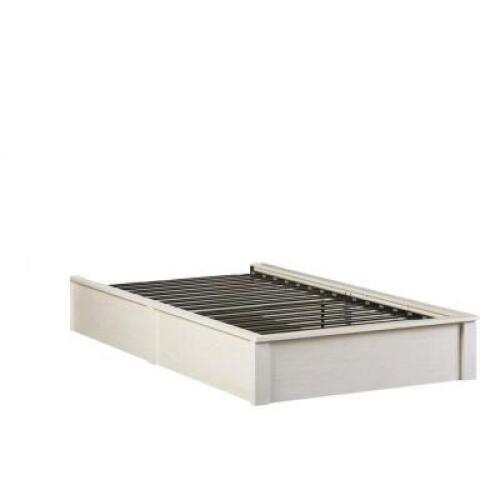 DESCRIPTION: RUDOLPH PLATFORM BED FRAME SIZE: TWIN RETAIL$: $169.00 QTY: 1