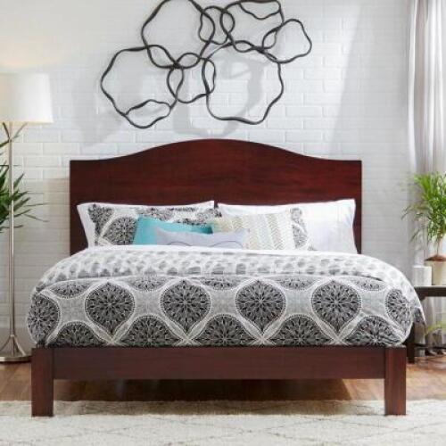 DESCRIPTION: YEALA CAMELBACK PANEL HEADBOARD SIZE: TWIN RETAIL$: $115.00 QTY: 1
