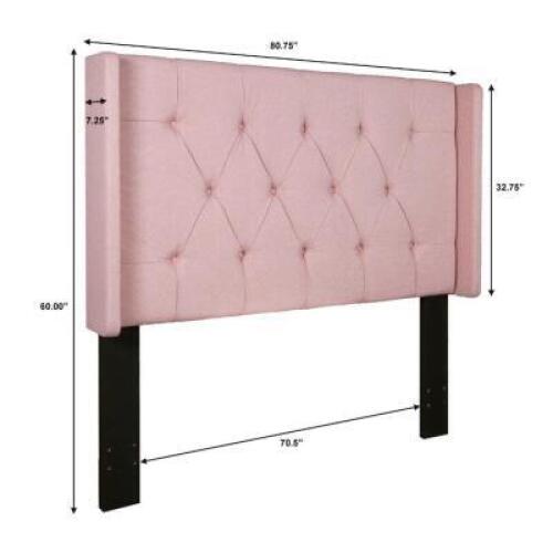 DESCRIPTION: FILMORE UPHOLSTERED WINGBACK HEADBOARD SIZE: KING/CALIFORNIA KING RETAIL$: $312.99 QTY: 1