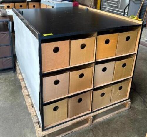 DESCRIPTION: CUBBY COUNTER SIZE: 38"X40"X34" QTY: 1