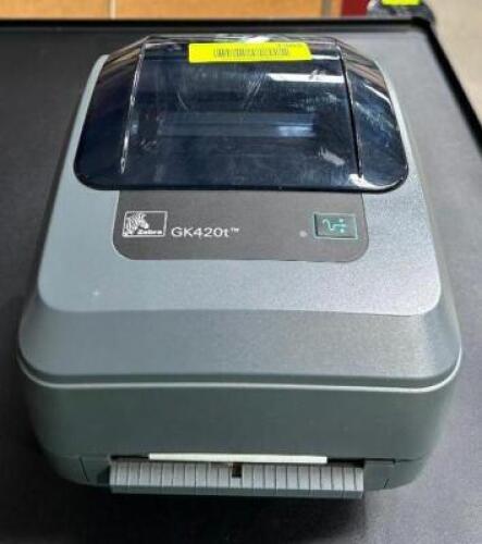 DESCRIPTION: ZEBRA LABEL PRINTER BRAND/MODEL: GK420T QTY: 1