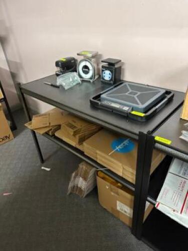 DESCRIPTION: 5-TIER METAL SHELVING UNIT INFORMATION: BROKEN DOWN IN TWO HALVES SIZE: 48"X24"X72" QTY: 1