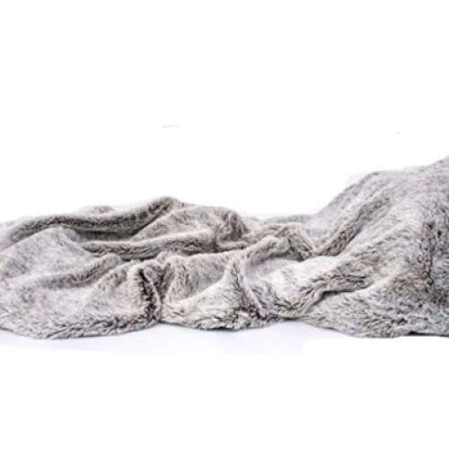 DESCRIPTION: FAUX FUR THROW BLANKET GRAY QTY: 1