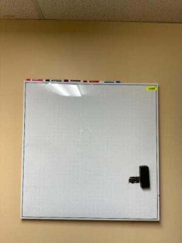 DESCRIPTION: DRY ERASE BOARD SIZE: 33"X33" QTY: 1