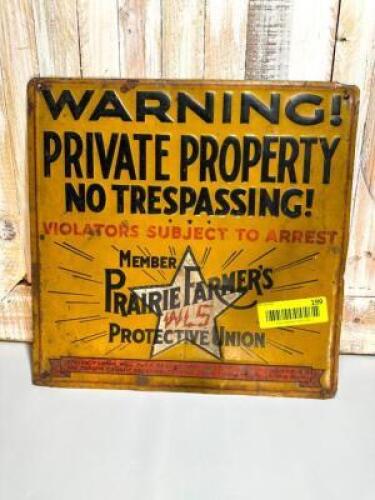PRAIRIE FARMERS WARNING SIGH