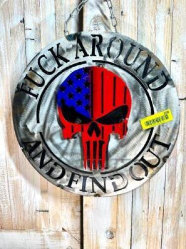 F AROUND AND FIND OUT METAL SIGN