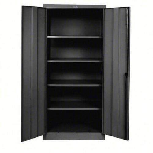 DESCRIPTION: (1) STORAGE CABINET WITH SHELVING, OPEN DOORS BRAND/MODEL: HALLOWELL INFORMATION: BLACK SIZE: MUST COME INSPECT FOR ALL PIECES RETAIL$: $