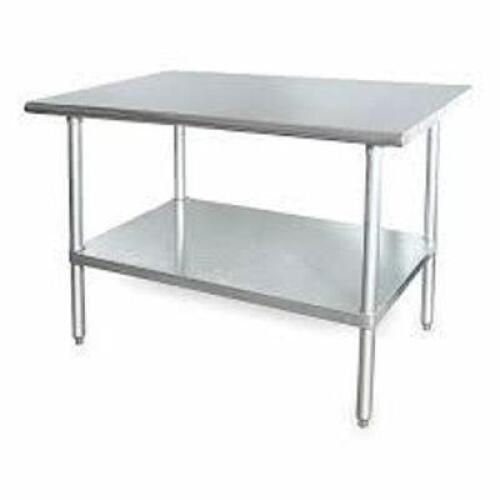 DESCRIPTION: (1) WORK TABLE BRAND/MODEL: PRODUCT NUMBER #2KRE7 INFORMATION: STAINLESS STEEL SIZE: 48"W 24" D 34-1/2" H RETAIL$: $430.58 EA QTY: 1