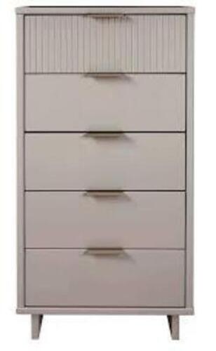 DESCRIPTION: (1) NARROW DRESSER BRAND/MODEL: MANHATTAN COMFORT #DR-5006 INFORMATION: LIGHT GRAY SIZE: 49.21" H X 23.62"W X 17.71" D RETAIL$: $399.99 E