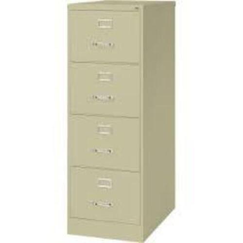 DESCRIPTION: (1) VERTICAL FILE CABINET, LEGAL SIZE BRAND/MODEL: HIRSH #16701 INFORMATION: PUTTY SIZE: 52"H X 18"W X 26.5"D RETAIL$: $327.86 EA QTY: 1