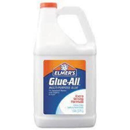 DESCRIPTION: (2) TUBS OF MULTIPURPOSE GLUE BRAND/MODEL: ELMER'S GLUE ALL INFORMATION: WHITE SIZE: 1 GAL RETAIL$: $31.99 EA QTY: 2