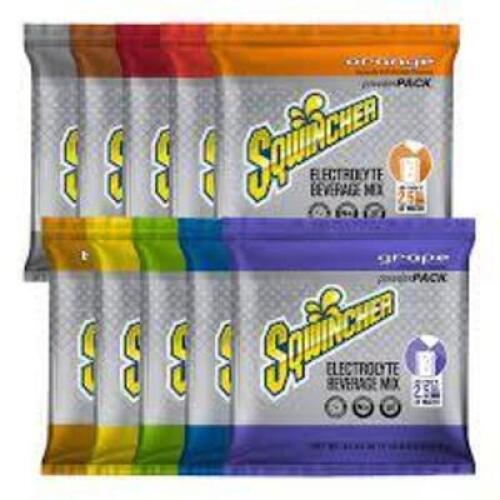 DESCRIPTION: (1) CASE OF APPROX (32) BAGS OF CONCENTRATED SPORTS DRINK BRAND/MODEL: SQWINCHER INFORMATION: ASSORTED FLAVORS SIZE: 2.5 GALLON EA RETAIL