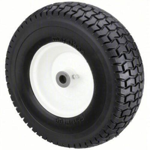 DESCRIPTION: (2) FLA-FREE POLYURETHANE FOAM WHEEL BRAND/MODEL: PRODUCT NUMBER #53CM64 INFORMATION: BLACK TIRE WITH WHITE WHEEL SIZE: 13 IN WHEEL DIA.,