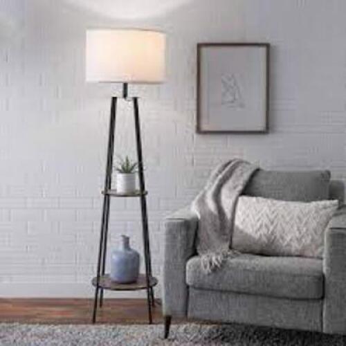 DESCRIPTION: (1) FLOOR LAMP BRAND/MODEL: MAINSTAYS INFORMATION: BLACK SIZE: 62" RETAIL$: $44.55 EA QTY: 1