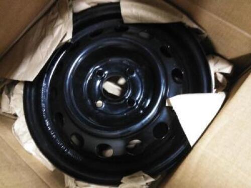 DESCRIPTION: (1) 14" SPARE TIRE WHEEL INFORMATION: BLACK RETAIL$: $50.14 EA QTY: 1