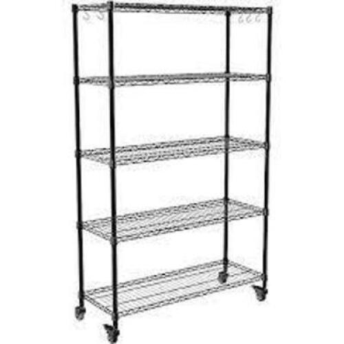 DESCRIPTION: (1) HEAVY DUTY RACK BRAND/MODEL: HCY #WS-776-BLACK INFORMATION: BLACK SIZE: 48" X 24" X 72" RETAIL$: $230.00 EA QTY: 1