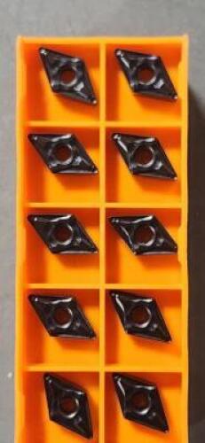 DESCRIPTION: (10) DNMG332 CARBIDE TURNING INSERTS BRAND/MODEL: HERTEL DNMG332EN-HMF RETAIL$: 12.57 PER INSERT QTY: 10
