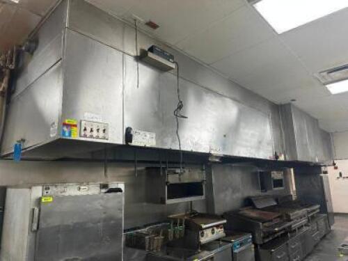 DESCRIPTION: 18.5' CAPTIVE AIRE STAINLESS EXHAUST HOOD W/ FIRE SUPPRESSION, EXHAUST FAN, AND RETURN AIR. BRAND / MODEL: CAPTIVE AIRE ADDITIONAL INFORM