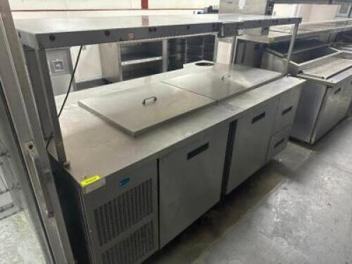 DESCRIPTION: RANDELL 7' REFRIGERATED PREP TABLE W/ RISER. ADDITIONAL INFORMATION 115 VOLT, 1 PHASE. SIZE 7' LOCATION: KITCHEN QTY: 1