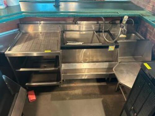 DESCRIPTION: (3) PIECE STAINLESS UNDER BAR LINE. W/ DRY BOARD, 22" ICE KEEPER W/SODA WAND AND (1) HAND SINK ADDITIONAL INFORMATION ALL ARE BOLTED TOGE