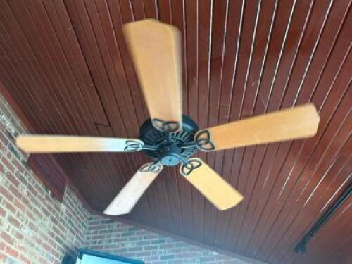 DESCRIPTION: (2) FIVE BLADE CEILING FANS ADDITIONAL INFORMATION TOOLS AND LADDER REQUIRE FOR REMOVAL LOCATION: BAR THIS LOT IS: SOLD BY THE PIECE QTY: