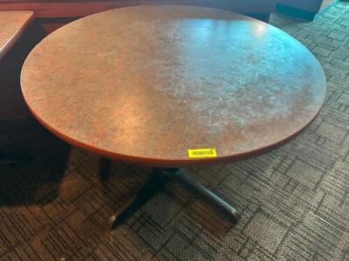 DESCRIPTION: 41" ROUND COMPOSITE TABLE W/ BASE SIZE 41" R LOCATION: MAIN SEATING QTY: 1