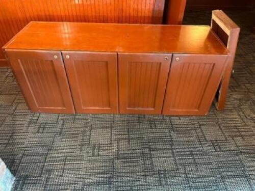 DESCRIPTION: 60" FOUR DOOR WOODEN BENCH SEAT BASE. LOCATION: SIDE SEATING QTY: 1