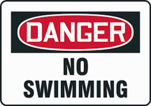 DESCRIPTION: (1) NO SWIMMING SIGN INFORMATION: ALUMINUM RETAIL$: $25.45 EA QTY: 1
