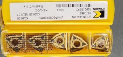 DESCRIPTION: (40) WNMG432MN CARBIDE TURNING INSERT BRAND/MODEL: KENNAMETAL WNMG080408MN RETAIL$: $21.46 PER INSERT QTY: 40