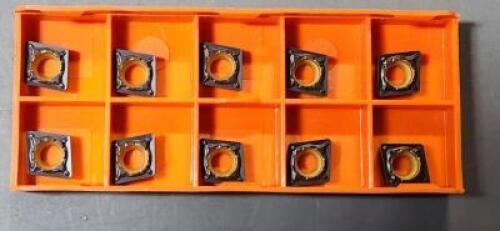DESCRIPTION: (10) CCMT32.52-H2U CARBIDE TURNING INSERTS BRAND/MODEL: HERTEL 40496267 RETAIL$: 11.40 PER INSERT QTY: 10
