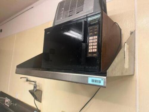 30" X 24" HEAVY DUTY STAINLESS MICROWAVE WALL SHELF.