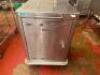 22" X 20" HEAVY DUTY ROLL ABOUT EQUIPMENT STAND W/ LOWER STORAGE. ALL STAINLESS - 2