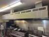 18' GALVANIZED METAL HOOD SYSTEM W/ FIRE SUPPRESSION SYSTEM AND EXHAUST FAN.