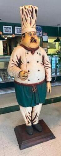 75" PLASTIC MOLD CHEF STATUE.