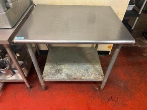 36" X 30" STAINLESS TABLE W/ UNDER SHELF.