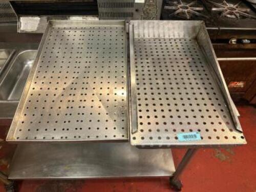 (2) DEEP FRYER SLOTTED FRENCH FRY DRAINS BOARDS FOR TOP OF FRYERS.