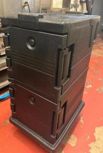 (2) CAMBRO STACKING CATERING BOXES W/ DOLLY