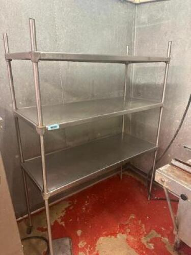 48" X 20" THREE TIER ALL STAINLESS SHELF.
