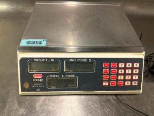 DESCRIPTION: BERKLE DX342 30 LB. DIGITAL MARKET SCALE. BRAND / MODEL: BERKLE DX342 LOCATION: CUTTING ROOM QTY: 1