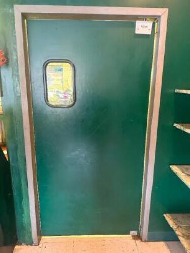 ELIASON 36" X 80" GREEN SWING DOOR W/ WINDOW
