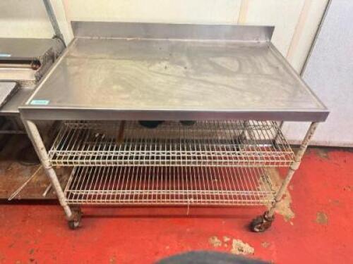 48" X 30" STAINLESS TABLE W/ 3" BACK SPLASH