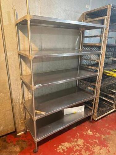 48" X 20" FIVE TIER STAINLESS SHELF.