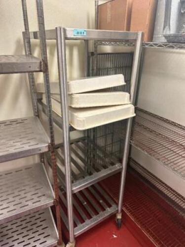 24" X 24" FOUR TIER SLOTTED STAINLESS SHELF.